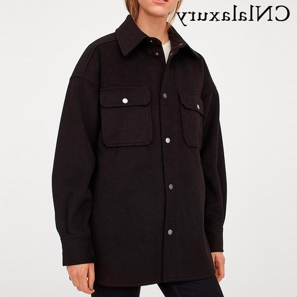women's jackets black vintage women oversize woolen jacket loose overcoat autumn coat female streetwear thick outerwear manteau femme, Black;brown
women's jackets black vintage women oversize woolen jacket loose overcoat autumn coat female streetwear thick outerwear manteau femme, Black;brown