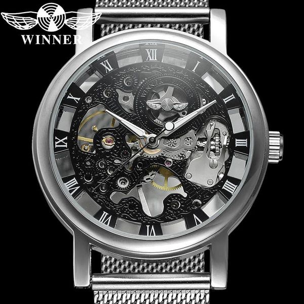 wristwatches winner fashion skeleton mechanical men wristwatch military sport male clock stainless steel man watch gift 800, Slivery;brown
wristwatches winner fashion skeleton mechanical men wristwatch military sport male clock stainless steel man watch gift 800, Slivery;brown