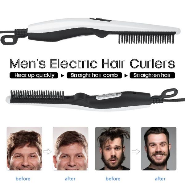 hair brushes multifunctional comb brush beard straightener straighten straightening curler quick styler for men, Silver
hair brushes multifunctional comb brush beard straightener straighten straightening curler quick styler for men, Silver