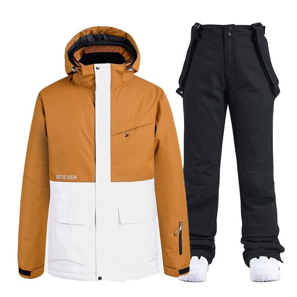skiing suits yellow and white women's winter snow suit sets snowboarding clothing costumes 10k waterproof coat jackets + strap pants
skiing suits yellow and white women's winter snow suit sets snowboarding clothing costumes 10k waterproof coat jackets + strap pants