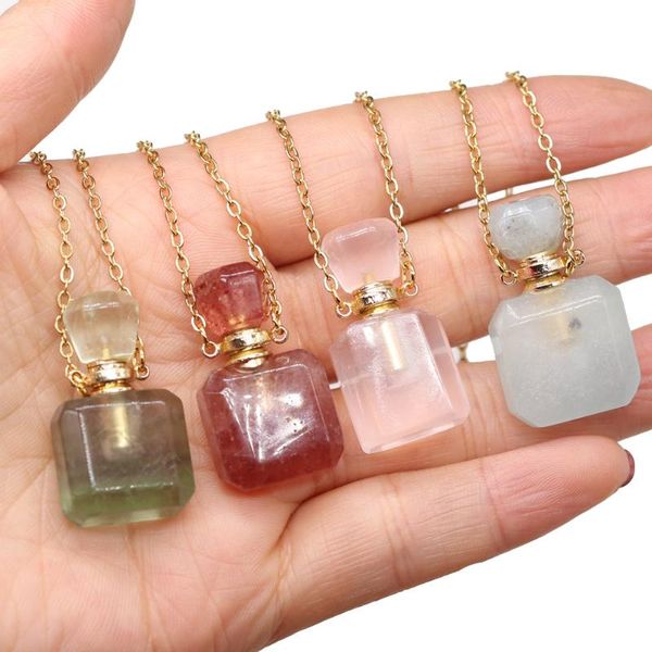 chains perfume bottle necklace natural stone quartz square pendant essential oil diffuser charms for women men healing jewelry gift, Silver
chains perfume bottle necklace natural stone quartz square pendant essential oil diffuser charms for women men healing jewelry gift, Silver