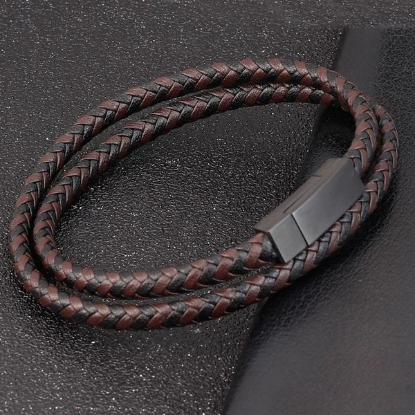 link, chain style black/brown hand-woven leather bracelet stainless steel magnetic clasp fashion bangles jewelry men's christmas gifts
link, chain style black/brown hand-woven leather bracelet stainless steel magnetic clasp fashion bangles jewelry men's christmas gifts