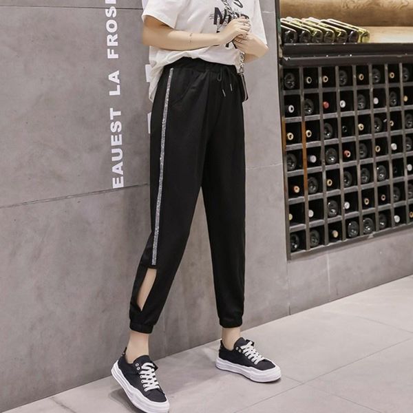 women's pants & capris breathable summer women loose fit harem sequined hollow out ankle length joggers casual elastic waist sweatpants, Black;white
women's pants & capris breathable summer women loose fit harem sequined hollow out ankle length joggers casual elastic waist sweatpants, Black;white