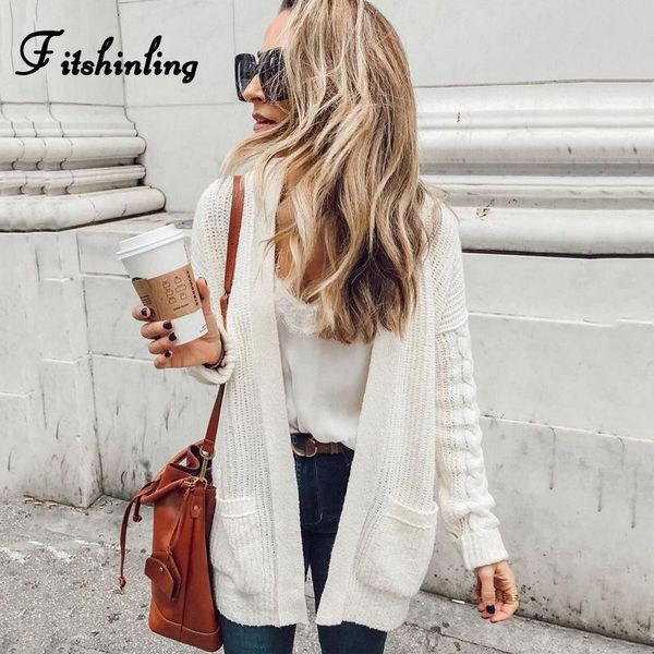 women's sweaters fitshinling twist fashion long cardigan female clothing 2021 winter pockets white knitted cardigans women holiday coat, White;black
women's sweaters fitshinling twist fashion long cardigan female clothing 2021 winter pockets white knitted cardigans women holiday coat, White;black