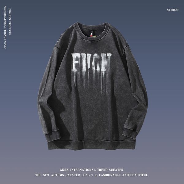 gkrk fashion brand tie dye printing pullover sweater round neck loose high street lovers do old wash long sleeve, Black
gkrk fashion brand tie dye printing pullover sweater round neck loose high street lovers do old wash long sleeve, Black