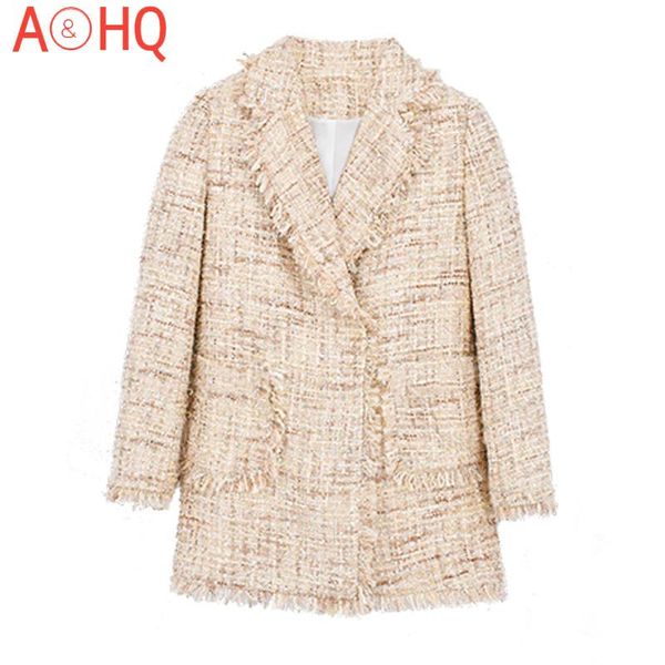 women's jackets tweed jacket shiny sequin fabric double-breasted autumn loose ladies tassel large size woolen coat, Black;brown
women's jackets tweed jacket shiny sequin fabric double-breasted autumn loose ladies tassel large size woolen coat, Black;brown
