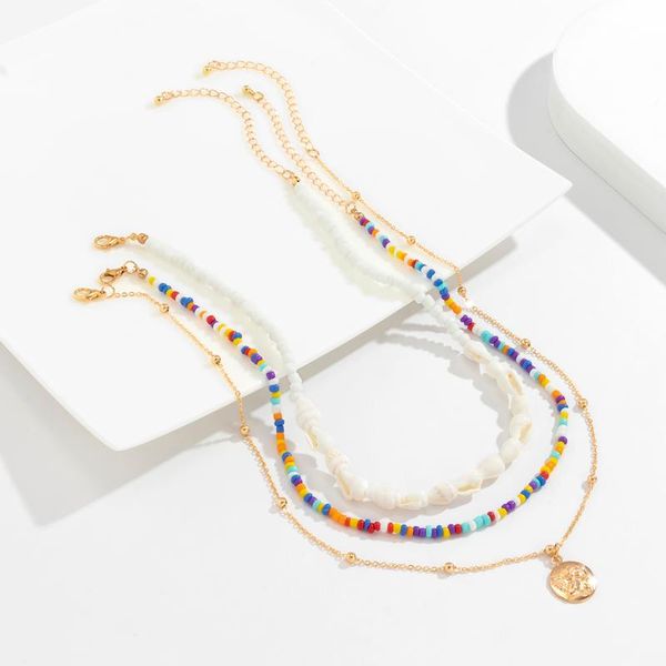 pendant necklaces y2k colorful beads conch shell short choker necklace for women boho coin pendants set 2021 fashion jewelry collar gifts, Silver
pendant necklaces y2k colorful beads conch shell short choker necklace for women boho coin pendants set 2021 fashion jewelry collar gifts, Silver