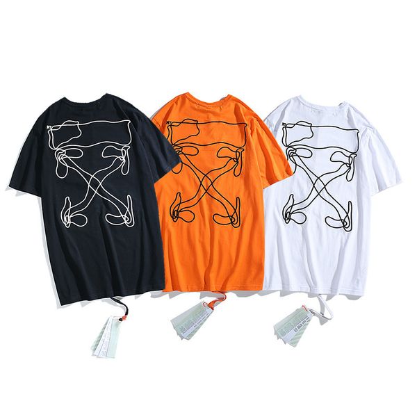 2021 spring / summer off new sketch 3d embroidery irregular arrstyle round neck short sleeve t-shirt for men and women, White;black
2021 spring / summer off new sketch 3d embroidery irregular arrstyle round neck short sleeve t-shirt for men and women, White;black