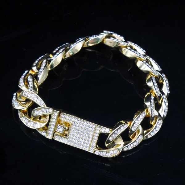 link, chain 2021 fashion hip hop bling iced out men's rapper bracelet full rhinestone pave with miami cuban link for jewelry gift, Black
link, chain 2021 fashion hip hop bling iced out men's rapper bracelet full rhinestone pave with miami cuban link for jewelry gift, Black