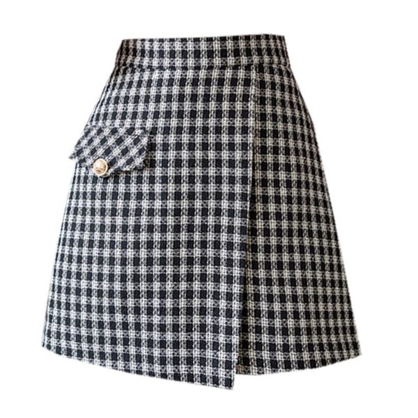 skirts winter autumn fashion women's woolen plaid french ol short elegant high waist lady's split skirt, Black
skirts winter autumn fashion women's woolen plaid french ol short elegant high waist lady's split skirt, Black