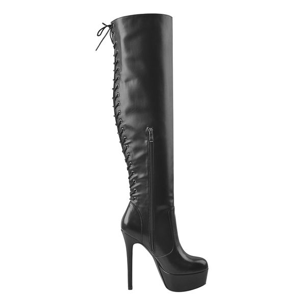 lace up boots platform thin high heel knee high shoes matte black side zipper long boots big size
lace up boots platform thin high heel knee high shoes matte black side zipper long boots big size