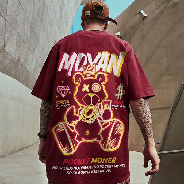 t shirt chao brand guochao hip hop oversize half sleeve lovers large loose trend short for fat men, White;black
t shirt chao brand guochao hip hop oversize half sleeve lovers large loose trend short for fat men, White;black