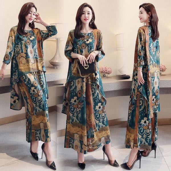 spring vintage 2 piece set women floral print wide leg pants retro trousers palazzo conjunto feminino women's tracksuits, Gray
spring vintage 2 piece set women floral print wide leg pants retro trousers palazzo conjunto feminino women's tracksuits, Gray