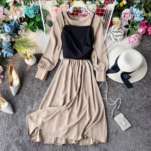 casual dresses ichoix spring dress female korean style chiffon vintage office long sleeve 2 piece casual ensemble ot22, Black;gray
casual dresses ichoix spring dress female korean style chiffon vintage office long sleeve 2 piece casual ensemble ot22, Black;gray