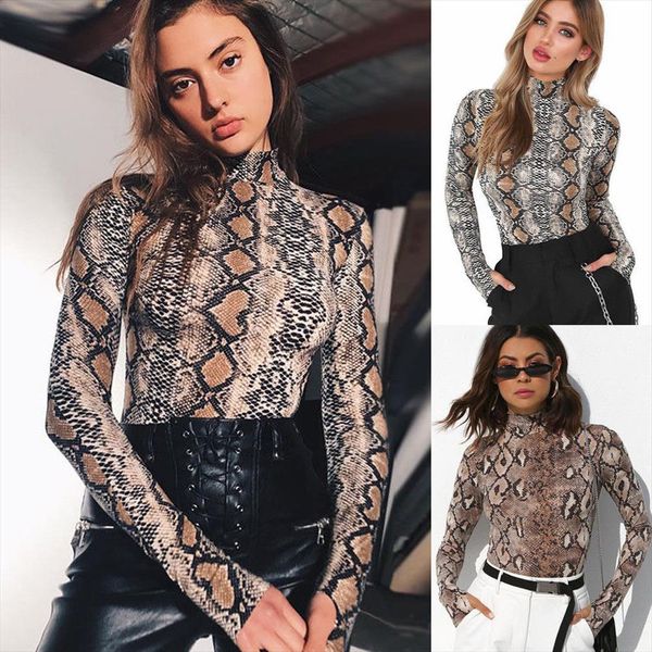 snake skin turtleneck long sleeve womens romper bodysuit bodycon fashion jumpsuit overall knitted combinaison, Black;white