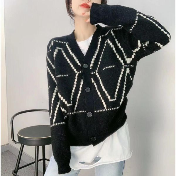 sweater women's single strap vest, retro plaid jacket, black and white diamond, suitable spring wear, White;black
sweater women's single strap vest, retro plaid jacket, black and white diamond, suitable spring wear, White;black