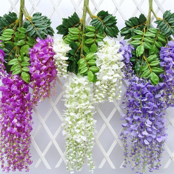 decorative flowers & wreaths 1pc big bunch 110cm wisteria artificial flower fake silk with vine leaves hanging for wedding party garden deco
decorative flowers & wreaths 1pc big bunch 110cm wisteria artificial flower fake silk with vine leaves hanging for wedding party garden deco