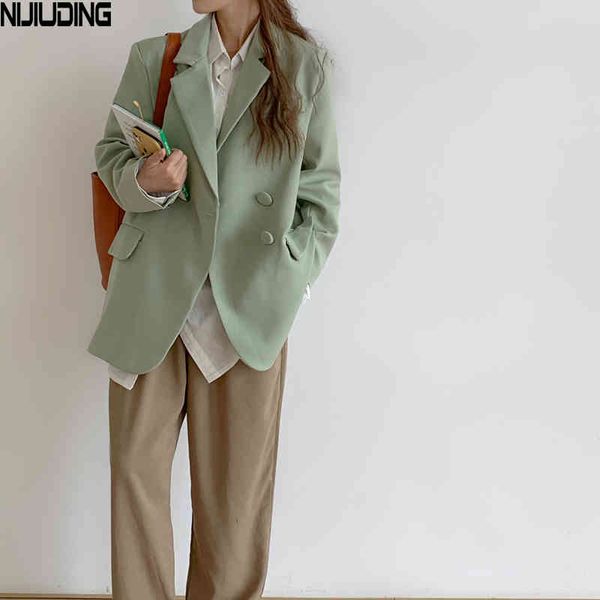 women spring autumn loose street wear blazers jackets korea ol style one button suits coats mujer outwear fashion 210514, White;black
women spring autumn loose street wear blazers jackets korea ol style one button suits coats mujer outwear fashion 210514, White;black