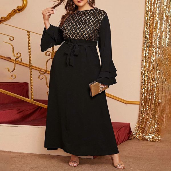 Plus Size 5XL Plaid Sequines Prom Party Dress Elegant Flare Long Sleeve A-Line Chiffon Dresses for Women 2021 Fall Maxi Vestido
Plus Size 5XL Plaid Sequines Prom Party Dress Elegant Flare Long Sleeve A-Line Chiffon Dresses for Women 2021 Fall Maxi Vestido