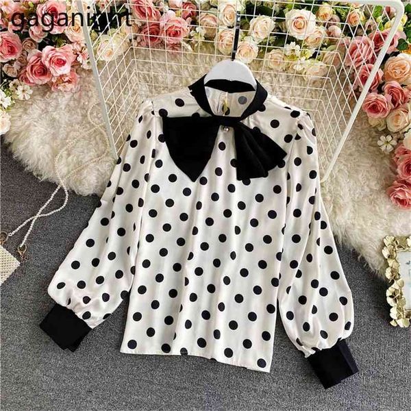 korean style dot print bow sashes women blouses o-neck vintage puff sleeve shirts loose ladies office 210601, White
korean style dot print bow sashes women blouses o-neck vintage puff sleeve shirts loose ladies office 210601, White