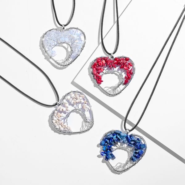tree of life chakra necklace pendant heart-shaped 7 chakras natural gemstone handmade necklaces for women men, Silver
tree of life chakra necklace pendant heart-shaped 7 chakras natural gemstone handmade necklaces for women men, Silver