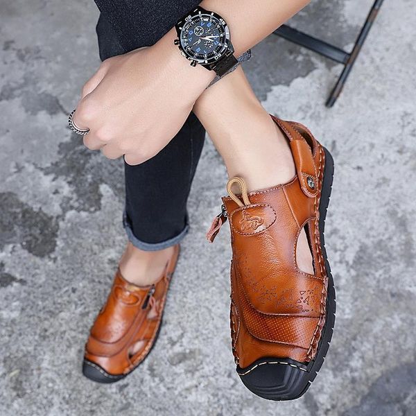 slippers sandalia masculina couro rubber sandals men sandalias cuero hombre sandale homme sport for transpirables fashion summer, Black
slippers sandalia masculina couro rubber sandals men sandalias cuero hombre sandale homme sport for transpirables fashion summer, Black