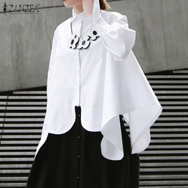 women's blouses & shirts plus size tunic asymmetrical blouse 2021 zanzea fashion spring casual long sleeve bluas female button solid, White
women's blouses & shirts plus size tunic asymmetrical blouse 2021 zanzea fashion spring casual long sleeve bluas female button solid, White