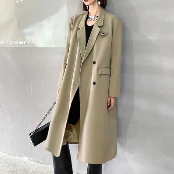 women's wool & blends xuxi 2021 autumn winter women coat fashion long sleeve 2 buttons high street loose korean woolen e2931, Black
women's wool & blends xuxi 2021 autumn winter women coat fashion long sleeve 2 buttons high street loose korean woolen e2931, Black