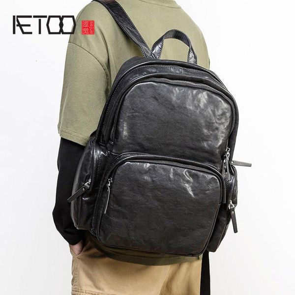 backpack aetoo genuine leather men's backpack, layer trendy simple large-capacity computer bag
backpack aetoo genuine leather men's backpack, layer trendy simple large-capacity computer bag