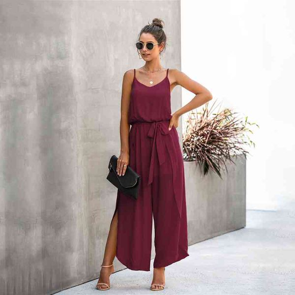 women's jumpsuits & rompers summer backless wide leg jumpsuit women bandage side split hem clothing combinaison femme overall, Black;white
women's jumpsuits & rompers summer backless wide leg jumpsuit women bandage side split hem clothing combinaison femme overall, Black;white