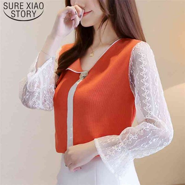 casual long sleeve elegant lace blouse women arrival s and blouses fashion spliced 7554 50 210506, White
casual long sleeve elegant lace blouse women arrival s and blouses fashion spliced 7554 50 210506, White