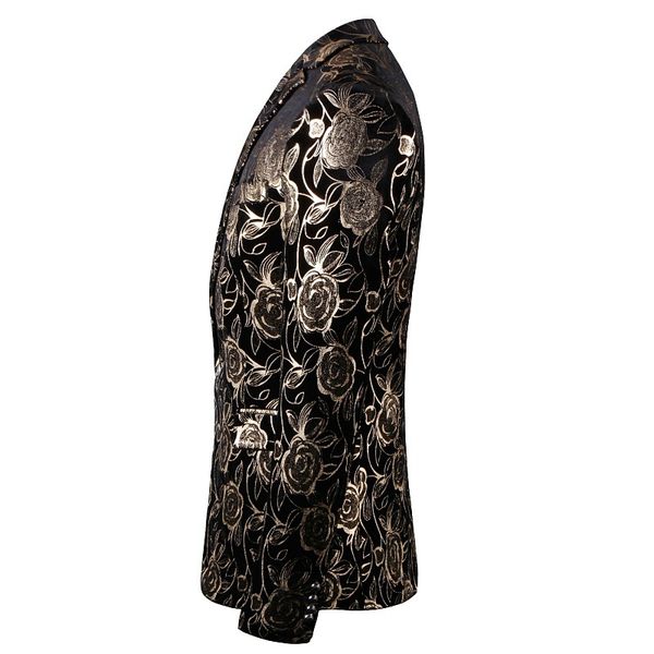 men's suits & blazers pyjtrl casual quality man-made floral gold blazer print suit jacket of men dressed as ball gown singing clothes 5, White;black
men's suits & blazers pyjtrl casual quality man-made floral gold blazer print suit jacket of men dressed as ball gown singing clothes 5, White;black