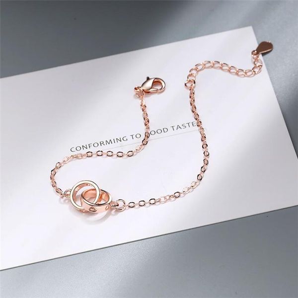link, chain sole memory two circles geometric hollow sweet romantic heart 925 sterling silver female resizable bracelets sbr172, Black
link, chain sole memory two circles geometric hollow sweet romantic heart 925 sterling silver female resizable bracelets sbr172, Black