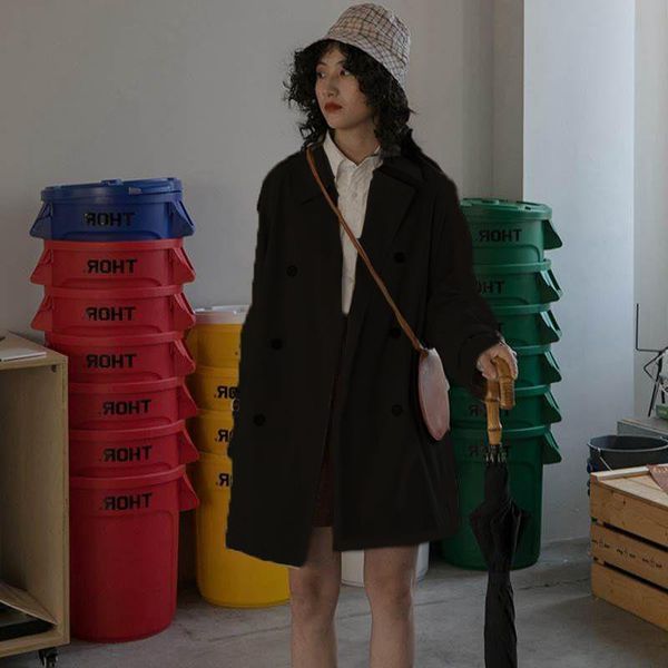 women's trench coats women turn-down collar solid autumn loose double breasted leisure all-match harajuku chic student bf style feminin, Tan;black
women's trench coats women turn-down collar solid autumn loose double breasted leisure all-match harajuku chic student bf style feminin, Tan;black