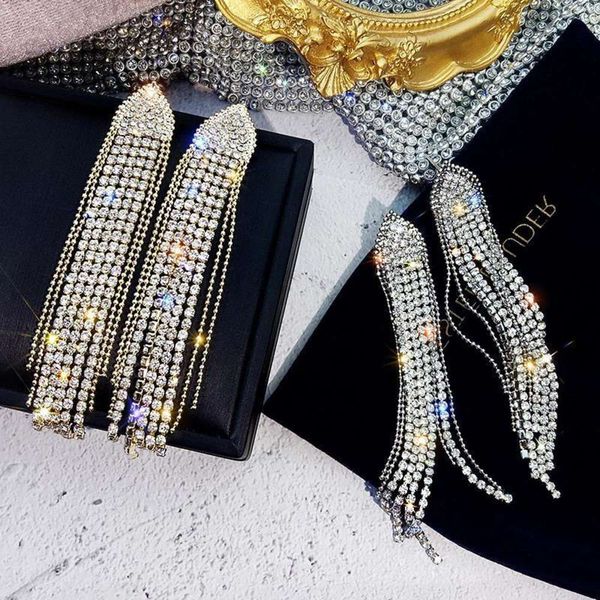 earrings temperament full diamond tassel fashion long s925 silver needle korean net red exaggerated earrings women, Golden
earrings temperament full diamond tassel fashion long s925 silver needle korean net red exaggerated earrings women, Golden