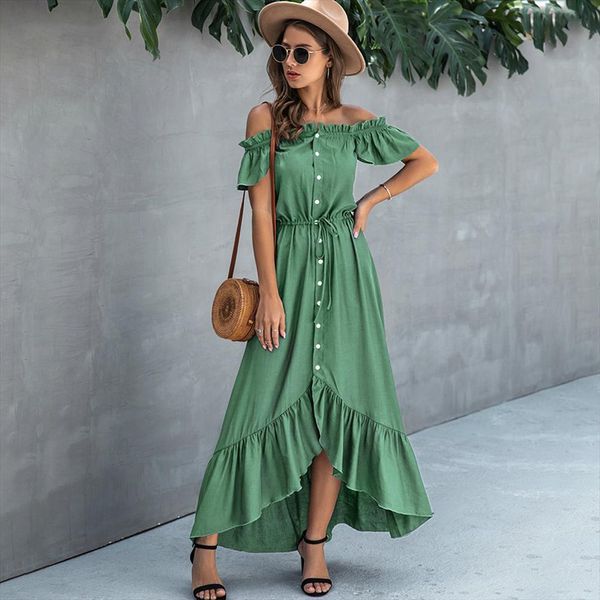 nedeins summer dress long womens camis elegant off shoulder dresses plus size ruffle sundresses, White
nedeins summer dress long womens camis elegant off shoulder dresses plus size ruffle sundresses, White