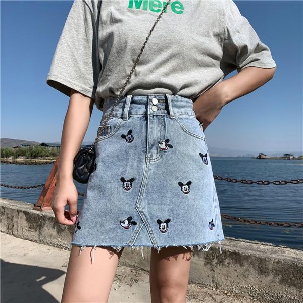 skirts 2021 summer cartoon embroidered denim skirt women's korean version high waist a-line short age relief wild tide, Black
skirts 2021 summer cartoon embroidered denim skirt women's korean version high waist a-line short age relief wild tide, Black
