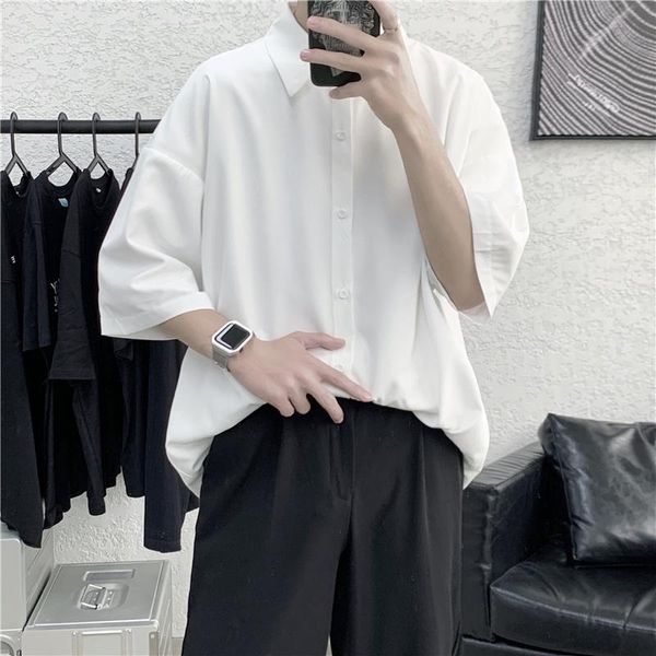 men's casual shirts summer dress shirt fashion business society mens formal korean loose black/blue/white short sleeve men, White;black
men's casual shirts summer dress shirt fashion business society mens formal korean loose black/blue/white short sleeve men, White;black