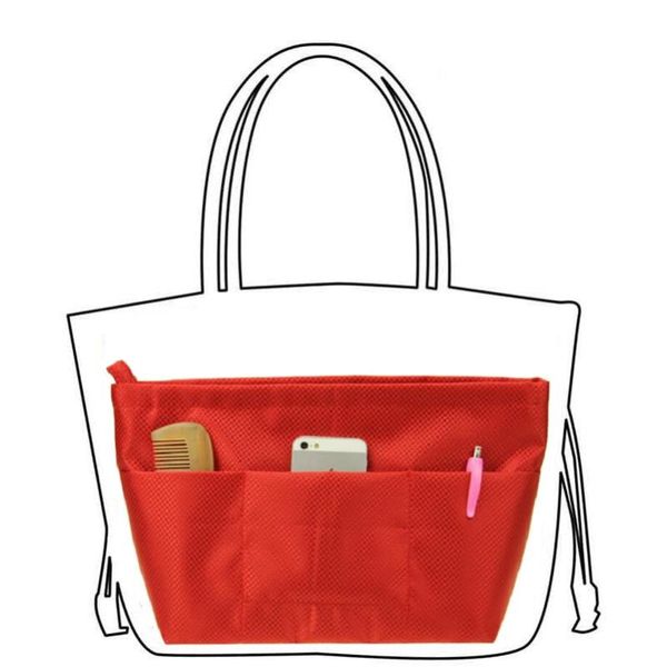 medium nylon organizer bag handbag purse insert with compartments, red, blue, pink; cosmetic bags & cases
medium nylon organizer bag handbag purse insert with compartments, red, blue, pink; cosmetic bags & cases