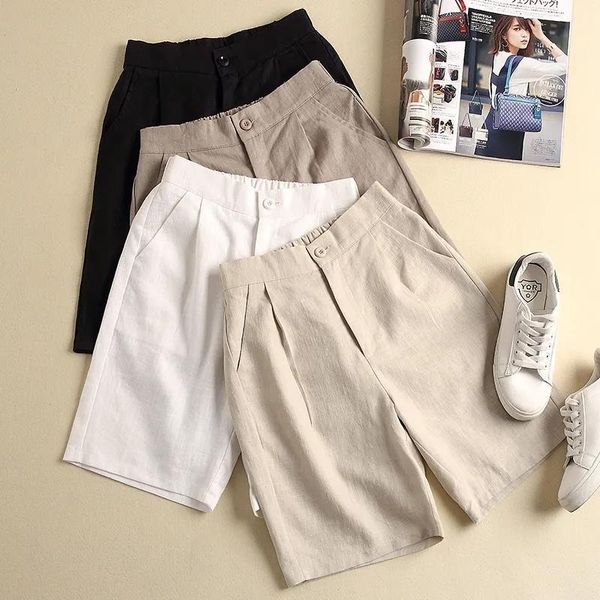cotton and linen casual women short plus size summer style korean high waist thin wide leg, White;black
cotton and linen casual women short plus size summer style korean high waist thin wide leg, White;black