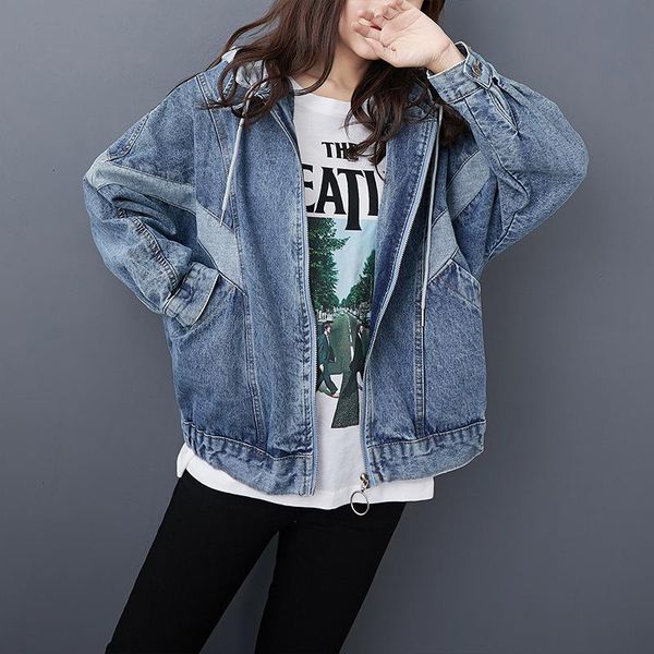 women's jackets #0427 blue denim jacket women plus size long sleeve hooded casual loose womens and coats spring autumn female, Black;brown
women's jackets #0427 blue denim jacket women plus size long sleeve hooded casual loose womens and coats spring autumn female, Black;brown