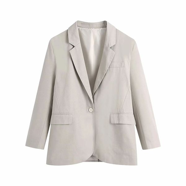 women fashion elegant a buckle gray suit jacket female vintage office ladies blazer long sleeve pockets coat 210531, White;black
women fashion elegant a buckle gray suit jacket female vintage office ladies blazer long sleeve pockets coat 210531, White;black