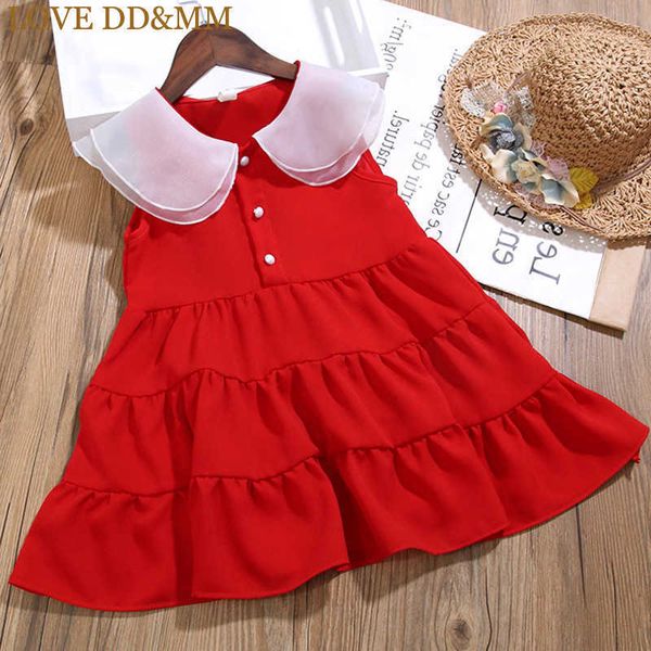 love dd&mm girls dresses summer children's wear girls sweet double-layer doll collar chiffon sleeveless princess dress 210715, Red;yellow
love dd&mm girls dresses summer children's wear girls sweet double-layer doll collar chiffon sleeveless princess dress 210715, Red;yellow