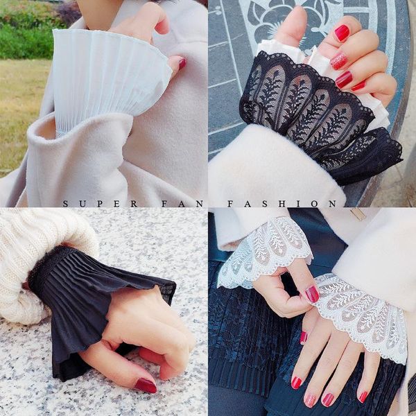 five fingers gloves 2021 solid color fake cuff girls flared sleeves for women lace pleated detachable sleeve cuffs female false, Blue;gray
five fingers gloves 2021 solid color fake cuff girls flared sleeves for women lace pleated detachable sleeve cuffs female false, Blue;gray
