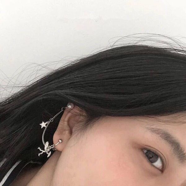 dangle & chandelier korean fashion cupid ear clip five-pointed star pearl earrings without pierced tassel chain for women jewelry, Silver
dangle & chandelier korean fashion cupid ear clip five-pointed star pearl earrings without pierced tassel chain for women jewelry, Silver