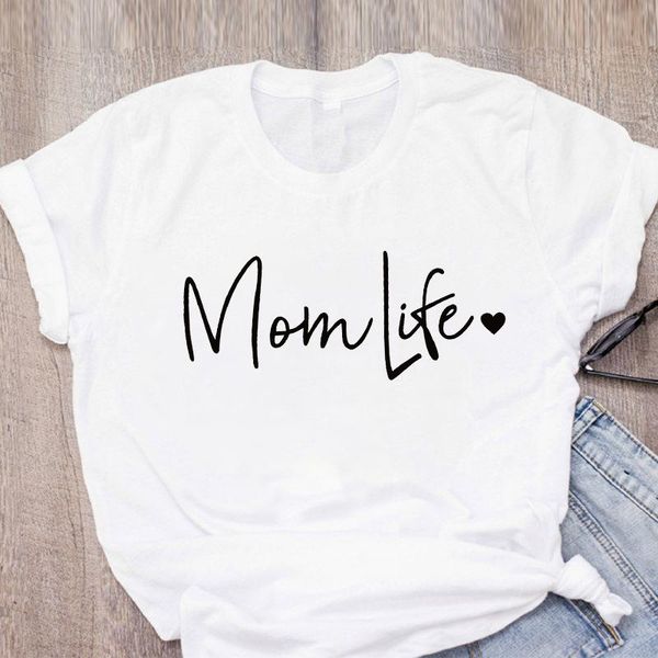 women's t-shirt short sleeve tshirt summer casual tee shirt ladies letter simple wild mom life t, White
women's t-shirt short sleeve tshirt summer casual tee shirt ladies letter simple wild mom life t, White