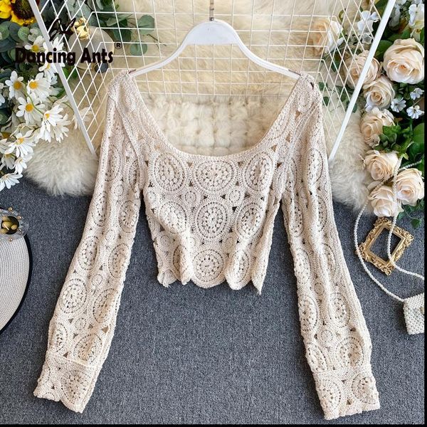 skinny knitting puff long sleeve women shirt square collar hollow out vintage see through lady short blouse, White
skinny knitting puff long sleeve women shirt square collar hollow out vintage see through lady short blouse, White