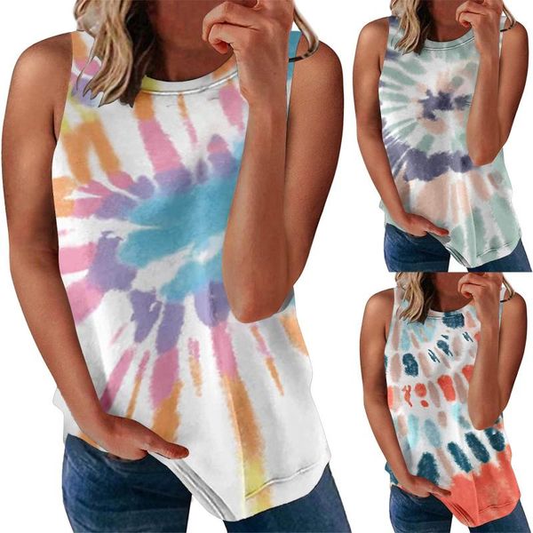 women's tanks & camis tie-dye printing plus size casual loose round neck sleeveless tank summer basic vintage oversized t-shirt femme, White
women's tanks & camis tie-dye printing plus size casual loose round neck sleeveless tank summer basic vintage oversized t-shirt femme, White