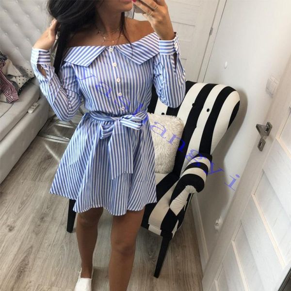 casual slash neck woman dress long sleeve vestido spring summer dresses, Black;gray
casual slash neck woman dress long sleeve vestido spring summer dresses, Black;gray