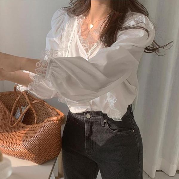 women's blouses & shirts fashion button solid white shirt female blusas women lace stitching blouse v-neck long sleeve top
women's blouses & shirts fashion button solid white shirt female blusas women lace stitching blouse v-neck long sleeve top